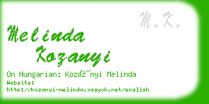 melinda kozanyi business card